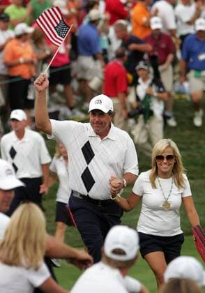 Phil Mickelson (Team USA) mit Ehefrau Amy beim Ryder Cup 2008 -  (LOU2008091918) Golf Herren Ryder Cup 2008, Rydercup, Gruppe Louisville Freude,