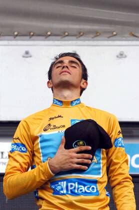 Alberto Contador (Spanien Astana) gewinnt die Gesamtwertung der Vuelta a Espana 2008 -  Radsport Herren Vuelta a Espana 2008, Spanienrundfahrt, Straßenradsport, Straße, Rad, Vdig Einzelbild 21. Etappe: San Sebastian de los Reyes - Madrid Überlegenheit,