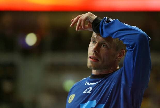 Gudjon Valur Sigurdsson (Rhein Neckar Löwen) enttäuscht Handball 1. BL Herren Saison 2008 2009, Rhein Neckar Löwen, SG Kronau Östringen Einzelbild Mannheim