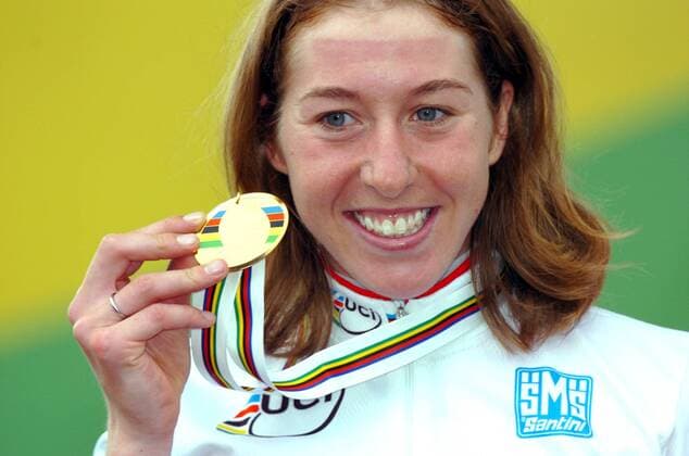 Nicole Cooke (Großbritannien) - Weltmeisterin 2008 -  Radsport Damen WM 2008, Straßenradsport, Straße, Rad, Nationaltrikot, Porträt Varese Freude,