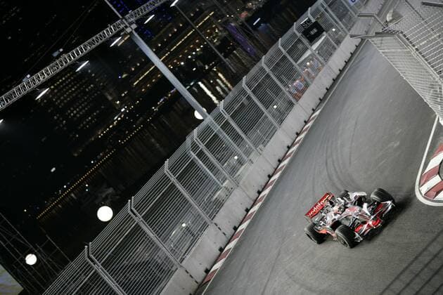 Heikki Kovalainen (Finnland McLaren Mercedes) Motorsport Grand Prix Herren Großer Preis von Singapur 2008, Formel 1 Weltmeisterschaft, F1, F, GP, WM, Nachtrennen Totale Singapur