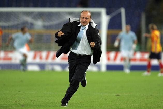 Fußball, Trainerhistorie Lazio Rom von 1997 bis heute Trainer Delio Rossi (Lazio Rom) - Torjubel -  Fußball Herren Serie A 2008 2009, 1. Italienische Liga, Lazio Rom Einzelbild Roma Freude,