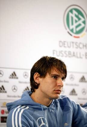 Patrick Helmes (Deutschland) - Pressekonferenz Fußball Herren Nationalmannschaft 2008, Pressetermin, Einzelbild Düsseldorf