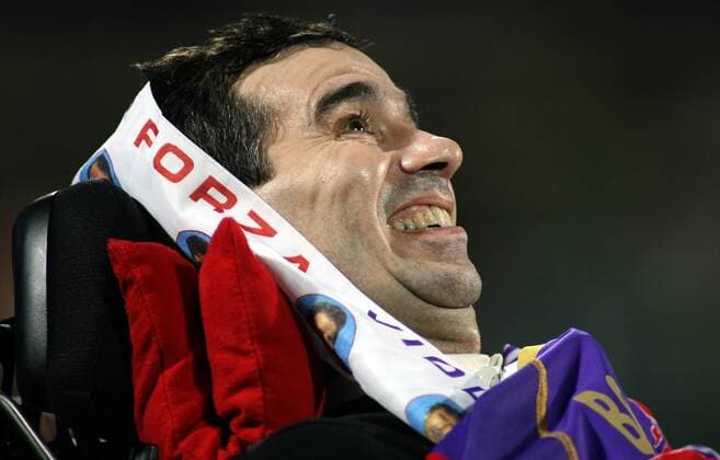 Stefano Borgonovo (Italien) leidet unter der Lou Gehrig Krankheit -  Fußball Herren Serie A 2008 2009, 1. italienische Liga, AC Florenz, Benefizspiel, Benefiz, Wohltätigkeit, Charity Einzelbild Florenz