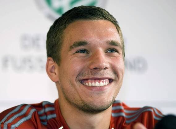 Lukas Podolski (Deutschland) - Pressekonferenz Fußball Herren WM Quali 2008, Nationalteam, Vdig Porträt Düsseldorf