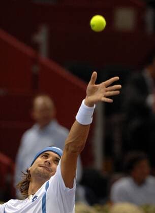 David Ferrer (Spanien) -  Tennis Herren Masters Series 2008, ATP Tour Einzelbild Madrid Dynamik,