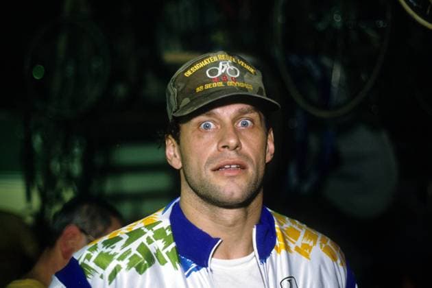 Michael Hübner (Deutschland) Radsport Herren Bremer 6 Tage Rennen 1994, Sechs, Sechstagerennen, Sechstage, Six Days Sixdays, Radrennsport, Rad Porträt Aufnahmedatum geschätzt Bremen