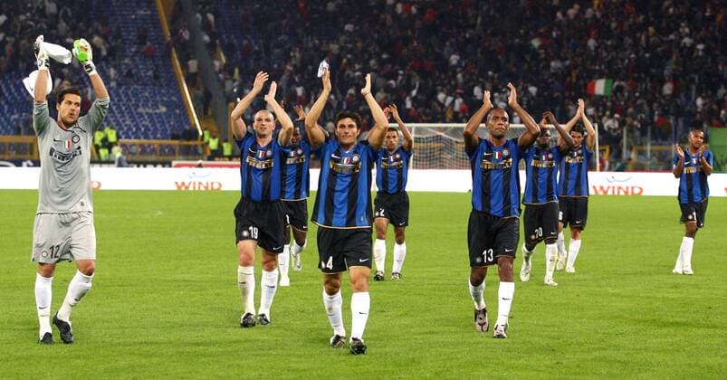 Schlussjubel Inter Mailand -  Fußball Herren Serie A 2008 2009, 1. Italienische Liga, FC Internazionale Mailand Totale Rom