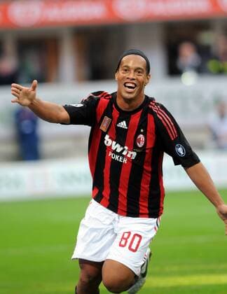 Ronaldinho (AC Mailand) - Torjubel - Fußball Herren Serie A 2008 2009, 1. Italienische Liga, Milan Einzelbild Mailand Freude,