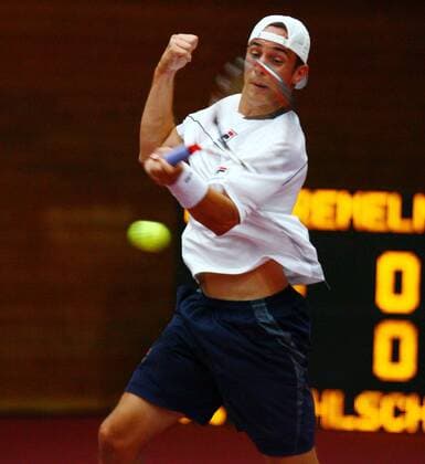 Denis Gremelmayr (Deutschland) Tennis Herren Davidoff Swiss Indoors 2008, ATP Tour, Einzelbild Basel Dynamik, 