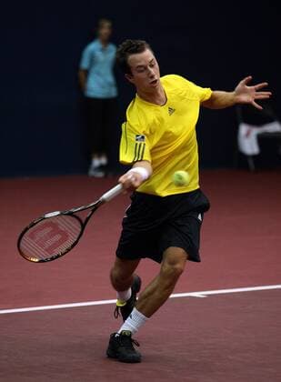 Philipp Kohlschreiber (Deutschland) Tennis Herren Davidoff Swiss Indoors 2008, ATP Tour Einzelbild Basel Dynamik,