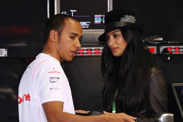 Lewis Hamilton (England McLaren Mercedes) mit Freundin Sängerin Nicole Scherzinger (USA) Motorsport Grand Prix Herren Großer Preis von Brasilien 2008, Formel 1 WM, F1, F, GP, Vdig Gruppe Interlagos Sao Paulo