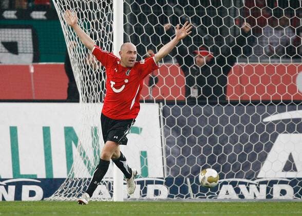 Jiri Stajner (Hannover) - Torjubel Fußball 1. BL Herren Saison 2008 2009, Hannover 96 Einzelbild Hannover Freude, Begeisterung,