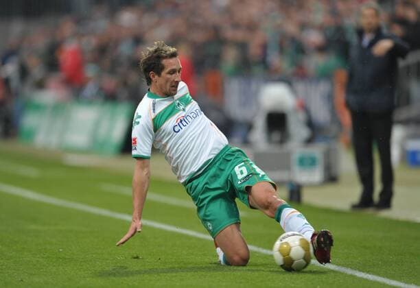 Frank Baumann (Bremen) Fußball 1. BL Herren Saison 2008 2009, SV Werder Bremen Einzelbild Bremen Dynamik,