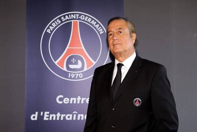 Präsident Charles Villeneuve (Paris St. Germain) bei der Pressekonferenz zur Eröffnung des neuen Trainingszentrums von Paris St. Germain -  (pan28576) Fußball Herren Ligue 1 2008 2008, Paris Saint Germain, St. PSG, 1. Französische Liga, Einzelbild Paris
