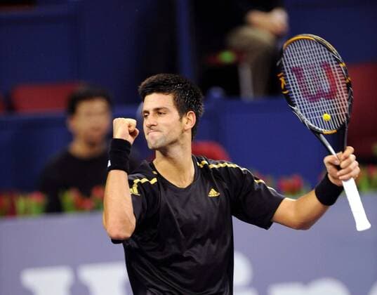 Novak Djokovic (Serbien) jubelt -  (IMC2008110910572) Tennis WM Herren ATP Masters Cup 2008, Series Tour Einzelbild Shanghai
