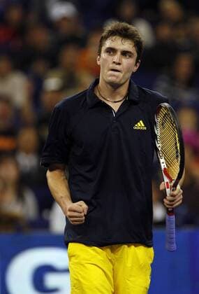 Gilles Simon (Frankreich) -  Tennis WM Herren ATP Masters Cup 2008, Series, Tour, Einzelbild Shanghai Freude,