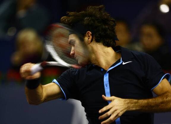 Roger Federer (Schweiz) -  Tennis WM Herren ATP Masters Cup 2008, Series, Tour, Einzelbild Shanghai Dynamik,