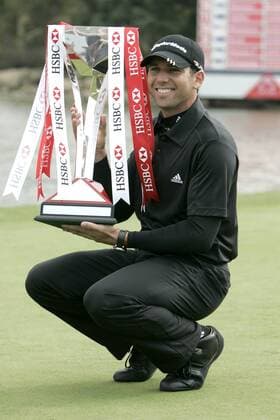 Sergio Garcia (Spanien) gewinnt die HSBC Champions 2008 in Shanghai -  (IMC2008111126889) Golf Herren HSBC Champions 2008, PGA European Tour, ProAm, Pro Am Einzelbild Shanghai Begeisterung, Freude,