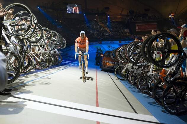 Erik Zabel (Deutschland) beendet seine Karriere beim Münchener Sechstagerennen 2008 Radsport Herren 45. Münchener Sechstagerennen 2008, Rad, Bahn, Halle, Indoor, Bahnrad, Bahnradsport, Totale München