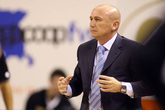 Trainer Luca Dalmonte (Cantu) -  Basketball Herren SerieA 2008 2009, Serie A, 1. Italienische Liga, NGC Cantu Einzelbild