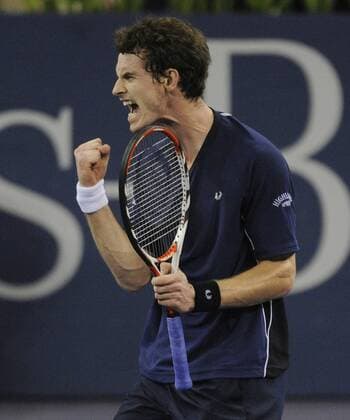 Andy Murray (Großbritannien) jubelt Tennis Herren ATP Masters Cup 2008, Series, Tour Einzelbild Shanghai Freude, Begeisterung,