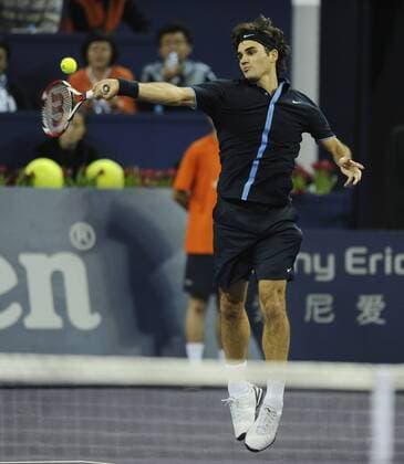 Roger Federer (Schweiz) Tennis Herren ATP Masters Cup 2008, Series, Tour, Vdig Einzelbild Shanghai Dynamik,