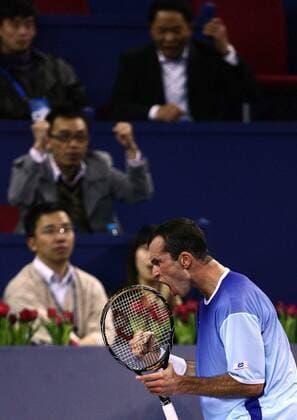 Radek Stepanek (Tschechien) jubelt -  Tennis Herren ATP Masters Cup 2008, Series, Tour, Vdig Einzelbild Shanghai Freude,