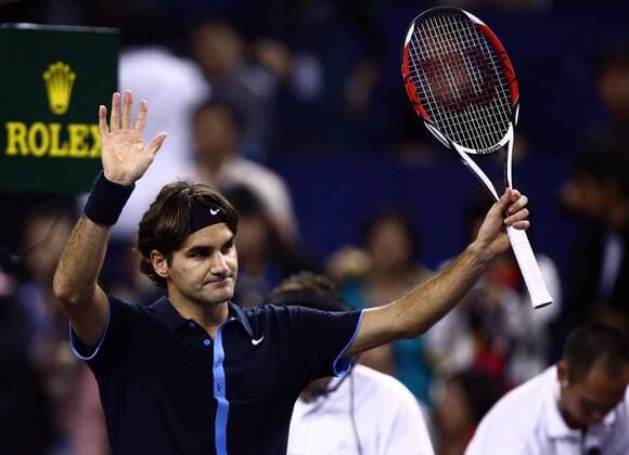 Roger Federer (Schweiz) - Schlussjubel -  Tennis Herren ATP Masters Cup 2008, Series, Tour, Vdig Einzelbild Shanghai Freude,