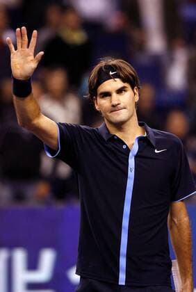 Roger Federer (Schweiz) - Schlussjubel -  Tennis Herren ATP Masters Cup 2008, Series, Tour, Vdig Einzelbild Shanghai Freude,