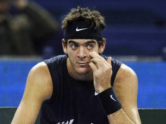 Juan Martin Del Potro (Argentinien) konzentriert Tennis Herren ATP Masters Cup 2008, Tour, Series Einzelbild o0 WM Shanghai Konzentration, Spannung,