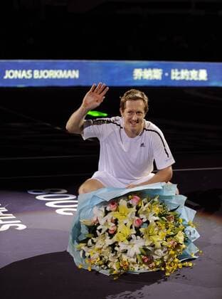 Jonas Björkman (Schweden) beendet seine aktive Karriere beim ATP Masters Cup 2008 Tennis WM Herren ATP Masters Cup 2008, Series, Tour Einzelbild Shanghai