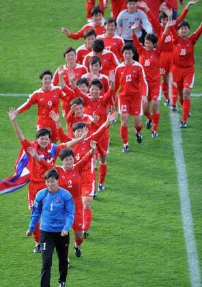 Nordkorea feiert den U17 Weltmeistertitel 2008 - Fußball Länderspiel Damen U 17 WM 2008, U17, Junioren, Juniorinnen, Nachwuchs, Jugend, Frauen, Frauenfußball, Finale Totale Auckland Begeisterung, Freude,