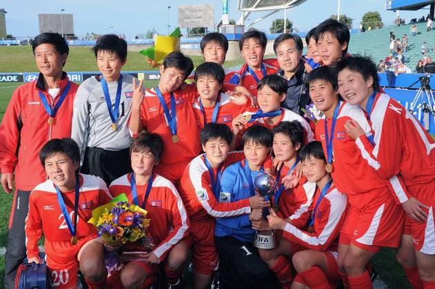 Nordkorea ist U17 Weltmeister 2008 - Fußball Länderspiel Damen U 17 WM 2008, U17, Junioren, Juniorinnen, Nachwuchs, Jugend, Frauen, Frauenfußball, Finale Totale Auckland Begeisterung, Freude,
