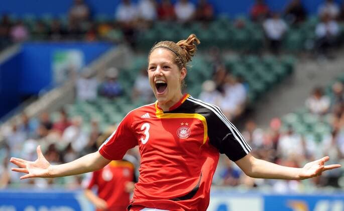 Inka Wesely (Deutschland U17) - Torjubel - Fußball Länderspiel Damen U17 WM 2008, U 17, Nationalteam, Nationaltrikot, Jugend, Nachwuchs, Junioren, Juniorinnen, Einzelbild Auckland Freude, Begeisterung,
