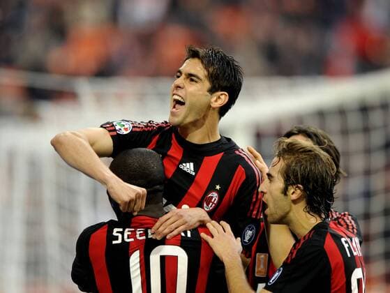 Kaka (AC Mailand) - Torjubel -  Fußball Herren Serie A 2008 2009, 1. Italienische Liga, AC Milan Gruppe Mailand Freude,