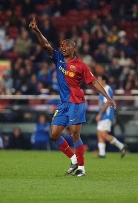 Samuel Etoo (FC Barcelona) gibt Anweisungen -  - NOxONLINExUSE Fußball Herren Copa del Rey 2008 2009, Spanischer Pokal, Pokalspiel, Barca Einzelbild Barcelona