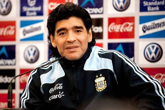 Nationaltrainer Diego Armando Maradona (Argentinien) - Pressekonferenz -  Fußball Länderspiel Herren Freundschaftsspiel 2008, Test, Testspiel, Nationalmannschaft Einzelbild Glasgow