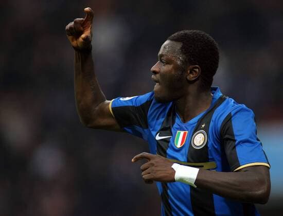 Sulley Ali Muntari (Inter Mailand) - Torjubel -  Fußball Herren Serie A 2008 2009, 1. Italienische Liga, FC Internazionale Einzelbild Mailand Freude,