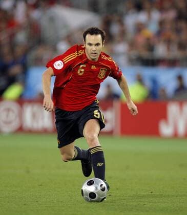 Andres Iniesta (Spanien) Fußball EM Herren Euro 2008, Länderspiel, Nationalteam, Finale, Nationaltrikot Einzelbild Wien Dynamik,