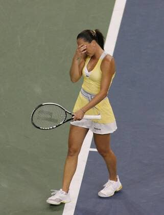 Jelena Jankovic (Serbien) enttäuscht - (Icon3300809071940) Tennis Damen US Open 2008, WTA Tour, Grand Slam, Finale Einzelbild Flushing Meadows New York, NY, N Y Enttäuschung, EDITORIAL USE ONLY