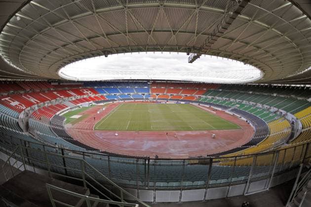 Ernst Happel Stadion in Wien, Austragungsort der Euro 2008 Fußball EM Herren Euro 2008, Länderspiel, Nationalteam Totale Wien Leere,