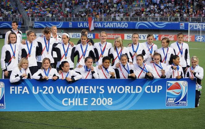 Deutschland U20, Drittplatzierte bei der U20 WM 2008 - Fußball WM Damen U20 WM 2008, U 20, Frauen, Frauenfußball, Länderspiel, Nationalteam, Spiel um Platz 3 Totale La Florida, Santiago de Chile