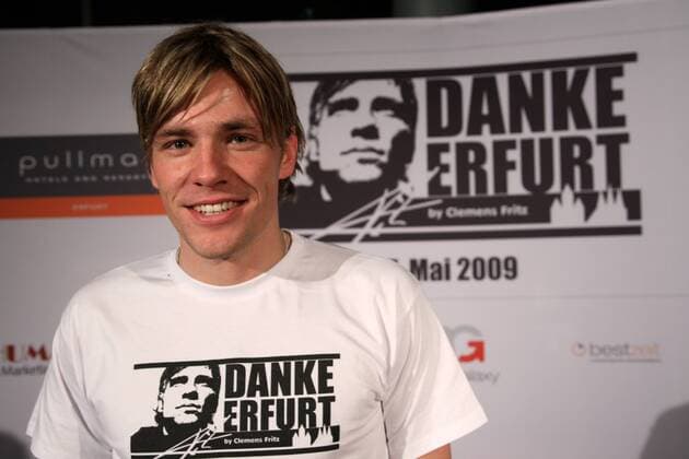 Clemens Fritz (Bremen) bei einer Veranstaltung seiner Stiftung Danke Erfurt Fußball 1. BL Herren Saison 2008 2009, Pressetermin, Charity, soziales Engagement, Sozialengagement, SV Werder Einzelbild Erfurt