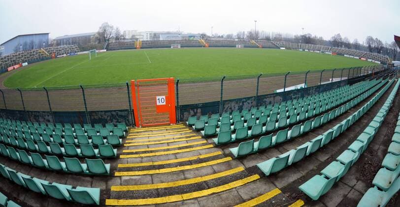 Fluchtweg im Sportforum Hohenschönhausen - Heimspielstätte des BFC Dynamo Fußball Herren NOFV Oberliga Nord 2008 2009, Nordost, BFC, Berliner FC Dynamo Totale Berlin Leere,