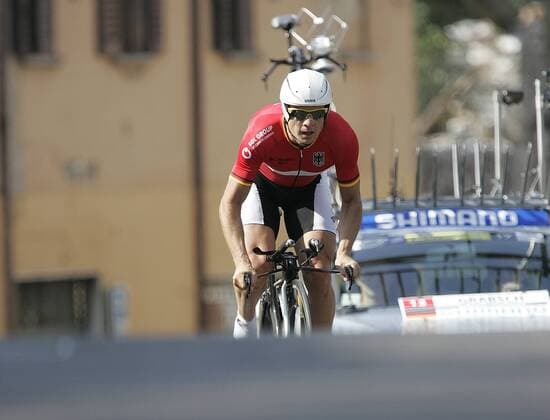 Bert Grabsch (Deutschland) -  Radsport Herren WM 2008, Straßenradsport, Straße, Rad, Nationaltrikot Einzelbild Varese