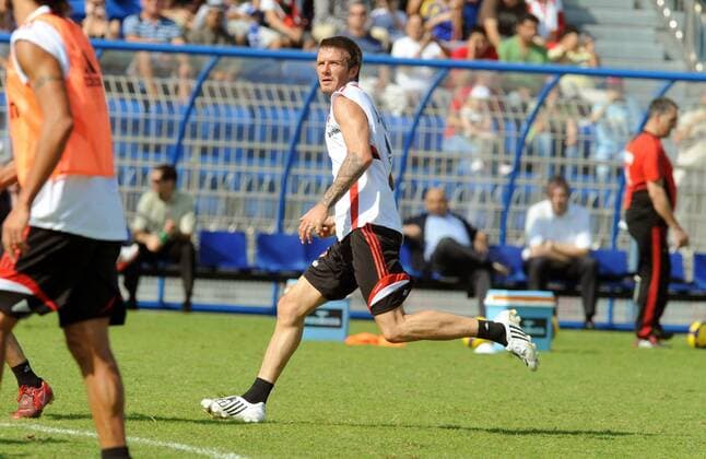 David Beckham (AC Mailand) - Fußball Herren Serie A 2008 2009, 1. Italienische Liga, Milan, Training, Trainingslager Einzelbild Dubai