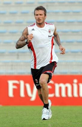 David Beckham (AC Mailand) - Fußball Herren Serie A 2008 2009, 1. Italienische Liga, Training, Trainingslager, AC Mailand, Milan Einzelbild Dubai Dynamik,