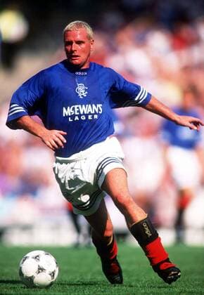 Paul Gascoigne (Glasgow Rangers) -  Fußball Herren Scottish Premier League 1996 1997, 1. Schottische Liga, Test, Testspiel Einzelbild Glasgow Dynamik,