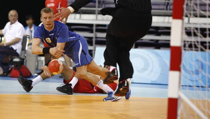 Gudjon Valur Sigurdsson (Island) -  Handball OS Sommer Herren Olympische Spiele Peking 2008, Sommerspiele, Nationalmannschaft, Nationaltrikot, Länderspiel Gruppe Island - Ägypten 32:32 Peking Dynamik,